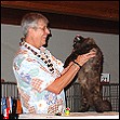 Lilacville Persian with Bob at the cat show.